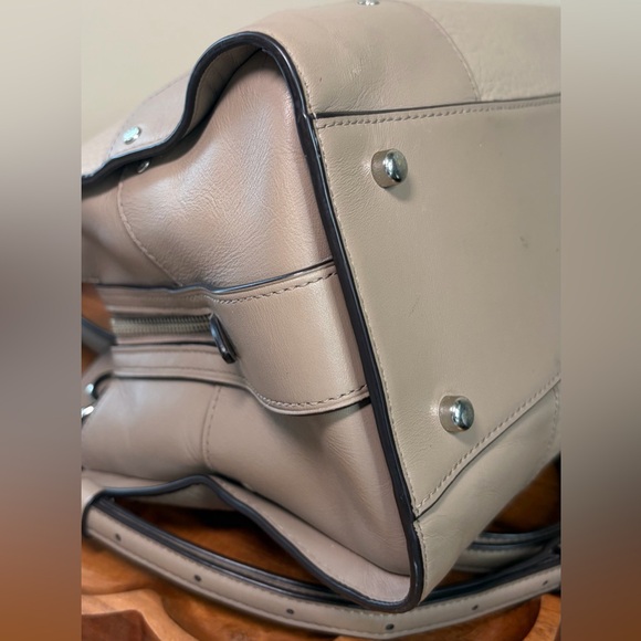 Coach Mercer Satchel 30 Metallic Taupe Convertible Crossbody Taupe 57690 EUC - Picture 14 of 16